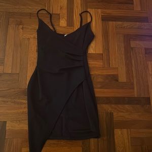 Sunset + Spring Navy Asymmetrical Dress